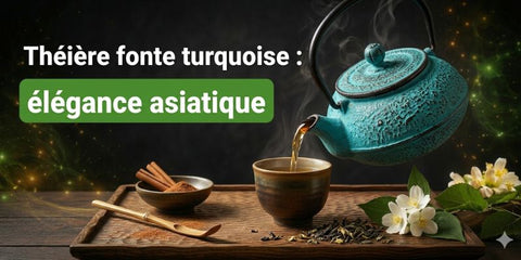 Théière fonte turquoise : élégance asiatique pour votre rituel thé