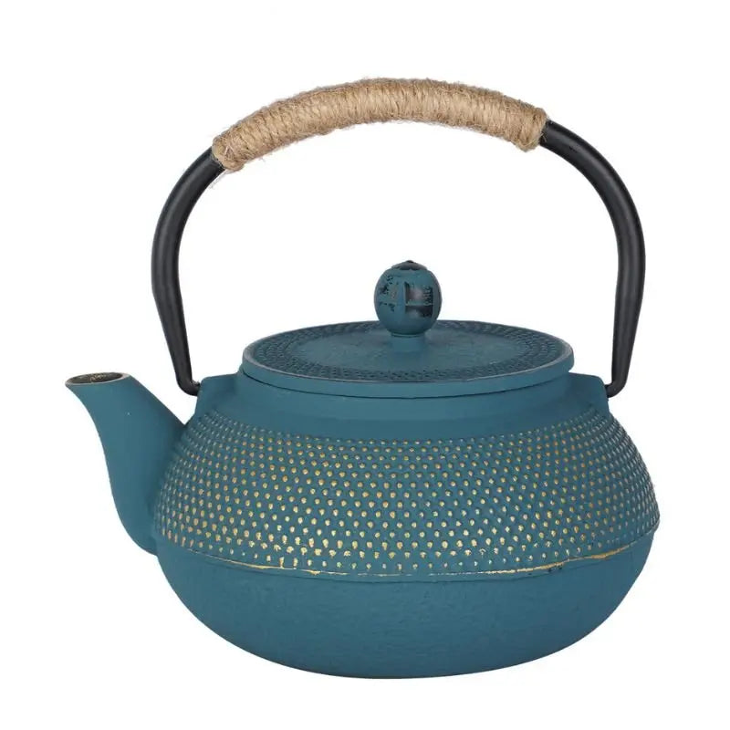 Théière En Fonte Imitation Décoration - Cadeau, Couleur Tachetée Jaune, Neuve