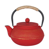 Théière en fonte rouge
