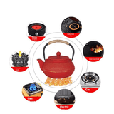 Théière en Fonte Rouge sur Feux