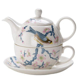 Théière en porcelaine japonaise bleu fleuri