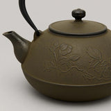 Bouilloire en Fonte Japonaise Oiharu Pivoines 1,6 L, détail du motif de pivoine
