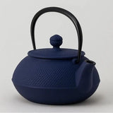 Face de Théière en Fonte Japonaise Iwachu Arare Bleu 