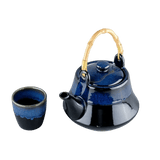 Théière Céramique Bleu Nuit avec Tasses