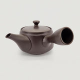 Théière Kyusu Japonaise Marron 370 ml, vue 4 : profil avec bec à gauche et anse latérale