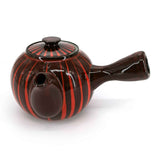 Théière Kyusu Tokoname filtre amovible, intérieur émaillé bicolore rouge Akai Sen, vue 1