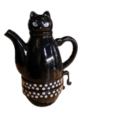 Théière chat céramique noir