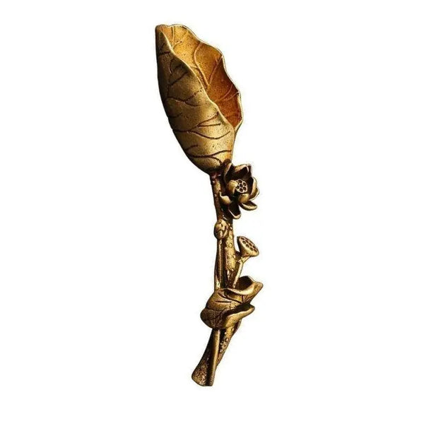 Cuillère à Thé En Cuivre MagicLULU - Forme Lotus - 13cm - Pour Thé, Café, Épices - Décoration Salon De Thé - Accessoire Cuisine
