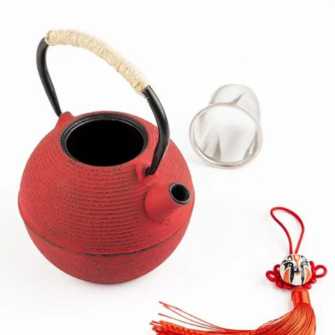 Théière en fonte rouge 0.8 litres - Boisnature'l Théière en fonte rouge 0.8 litres - Boisnature'l
