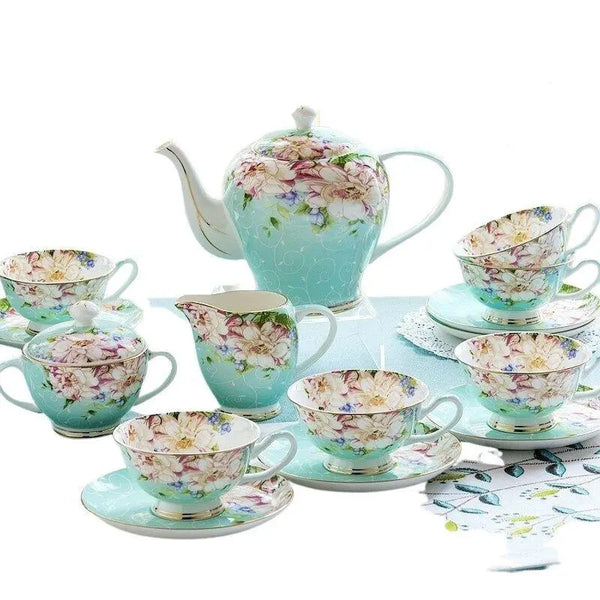 Service à Thé En Porcelaine Ancien – Vintage, Motif Personnage – Complet