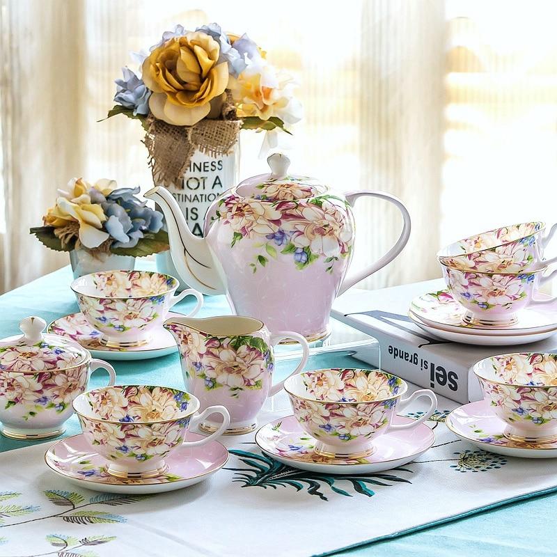Service à thé ancien porcelaine fleurs