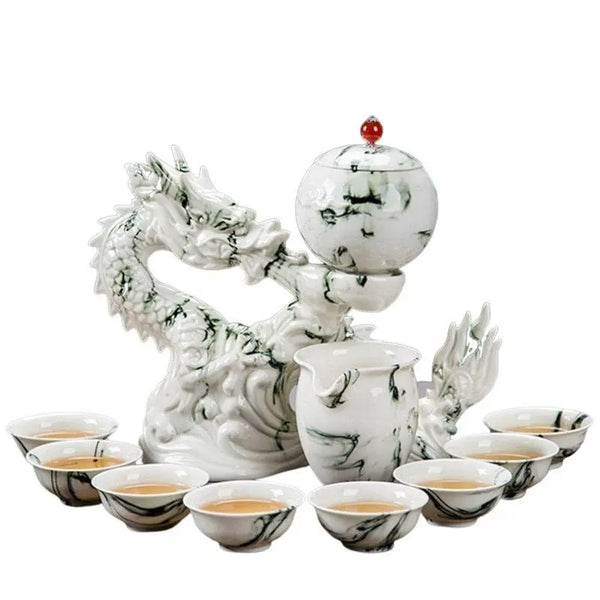 Rare Service à Thé Chinois En Marbre Du Sichuan – Art De La Table Et D'Asie – Style Napoléon III