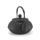 Théière en fonte japonaise Iwachu sakura 550 ml noire de face