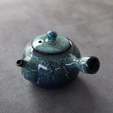 Théière Kyusu Bleu vue de dessus